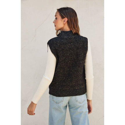 Sherpa and Puff Contrast Vest