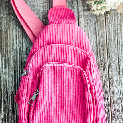 Rose Corduroy Sling Bag