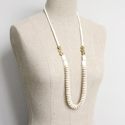 White magnesite long necklace