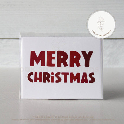 Red Bubble Caps Merry Christmas Card
