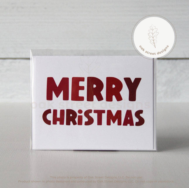 Red Bubble Caps Merry Christmas Card