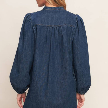 Washed Denim Mini Dress