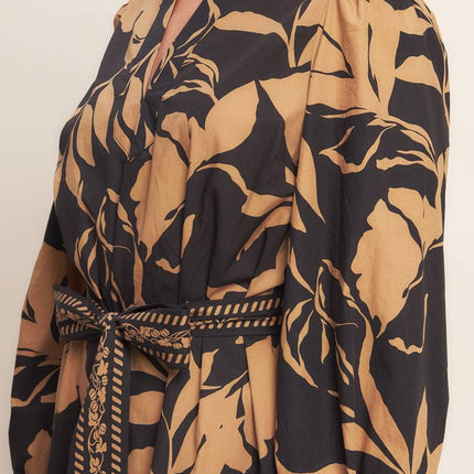 Printed Woven Midi Dress