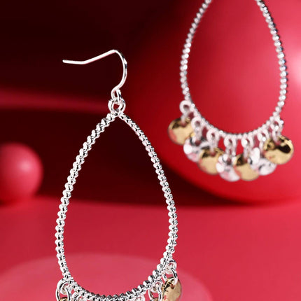 Metal Teardrop Earrings w/ Charms