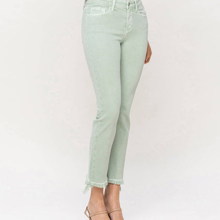 Mid Rise Crop Straight Jean  Veret