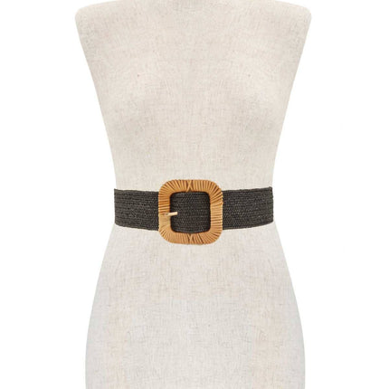 Straw Wrapped Round Rectangle Elastic Belt