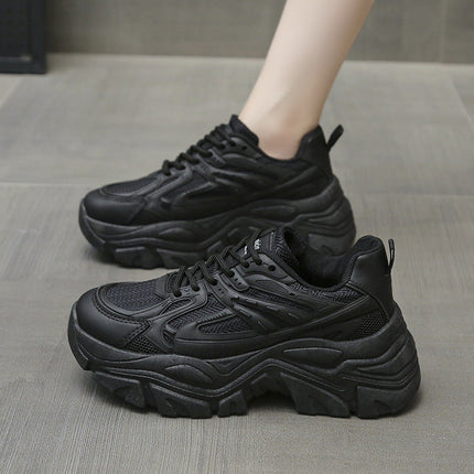 Thick-Bottom Breathable White Shoes for Women — Stylish & Cushioned