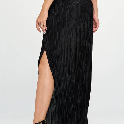 Black Maxi Skirt with Slit