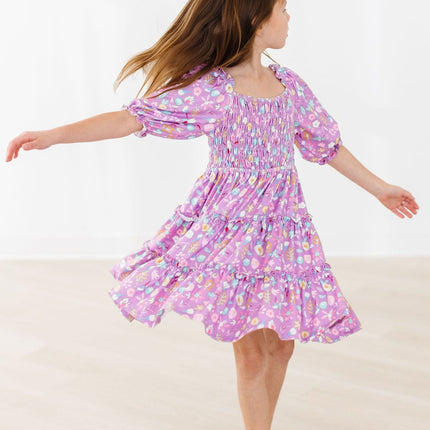 SALE Playful Posy Smocked Ruffle Dress