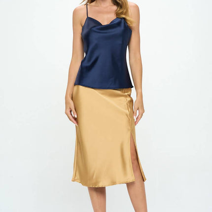 Navy Satin Cami
