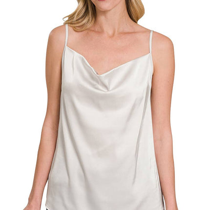 Satin Cowl Neck Cami Top