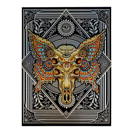 Emek Moe Butterfly Skull Holographic Sticker
