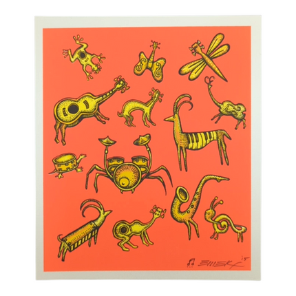 Emek Musical Animals (Orange) Mini Print