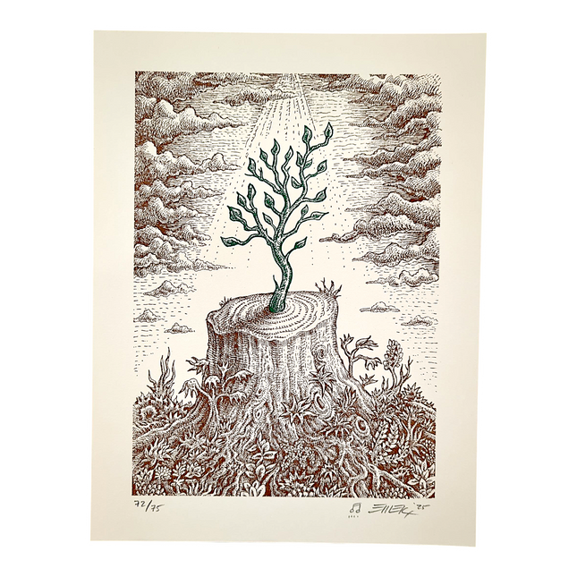 Emek "The Re-Giving Tree (Cream)" Letterpress Print