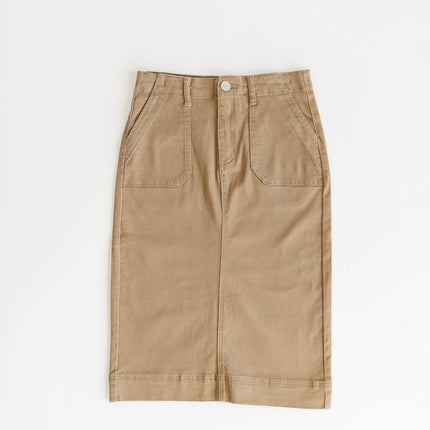 Erica Cotton Twill Midi Skirt