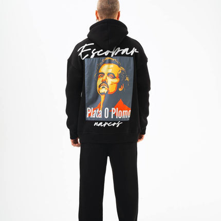 Oversize 'Escobar' Graphic Hoodie - Streetwear Hooded Sweatshirt 'Plata o Plomo'