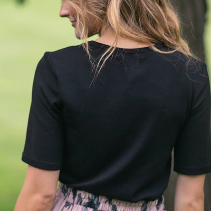 Essential Ribbed Half Sleeve Tee
