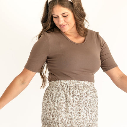 Essential Ribbed Half Sleeve Tee