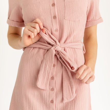 Essential Gauze Shirt Dress - FINAL SALE