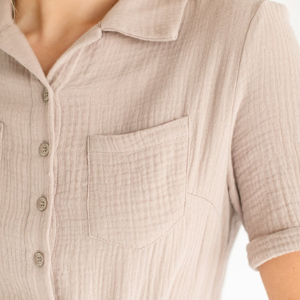 Essential Gauze Shirt Dress - FINAL SALE