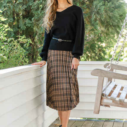 Essential V-neck Balloon Sleeve Sweater - FINAL SALE