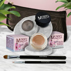 Misty Mocha - A Matte Cool Mocha Beige / Mischievous - Black with green and gold flecks