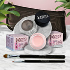 Cameo - a light nude pink / Mischievous - Black with green and gold flecks