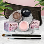 Cameo - a light nude pink / Chocolate Sizzle - Milk chocolate brown with golden shimmer and golden flecks