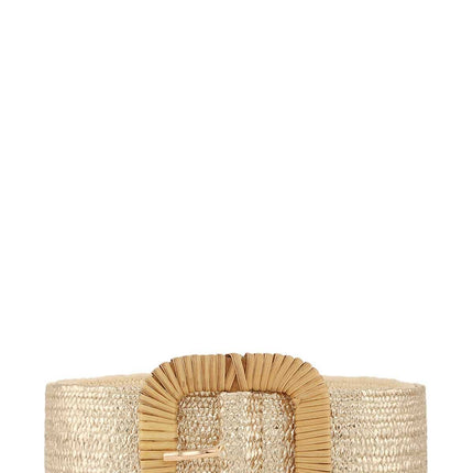 Straw Wrapped Round Rectangle Elastic Belt