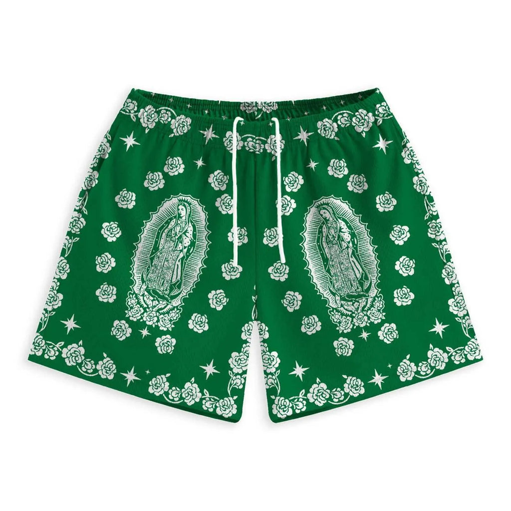 Sacred Saints Paisley Mesh Shorts