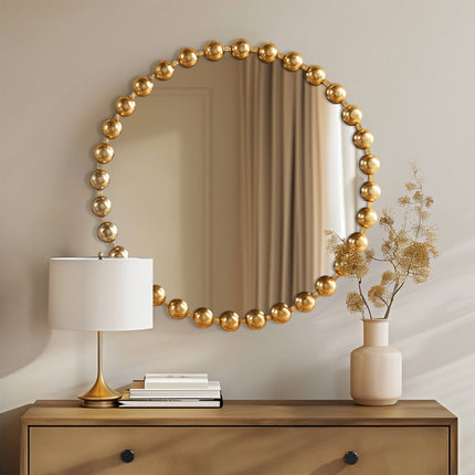 Gold Round Iron Framed Wall Decor Mirror