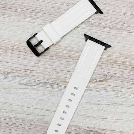 Men’s Solid Sport Silicone Smart Watch Band - 42/44: Black