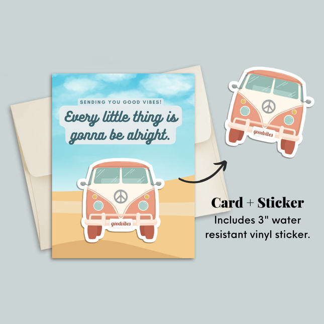 Sending You Good Vibes Sticker and Greeting Card