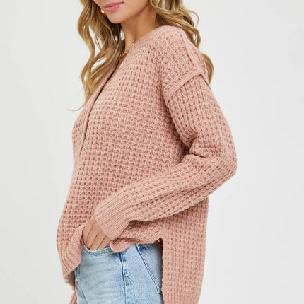 Ivory Waffle Knit Sweater