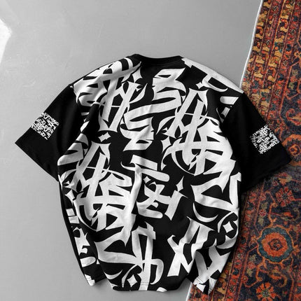 Graffiti Print Oversized T-Shirt - Unisex Urban Streetwear Tee