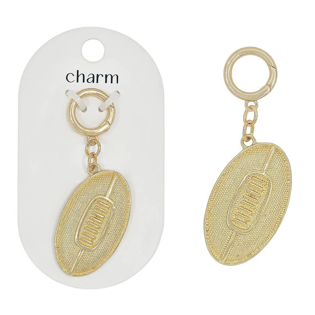 Gold Metal Football Charm