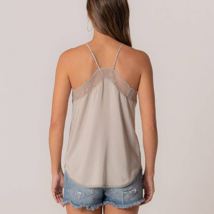 Lovestitch Lace Trim Slip Cami: Vanilla