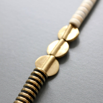 Gold/white beaded necklace