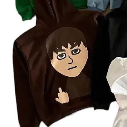 Mii Character Middle Finger Hoodie