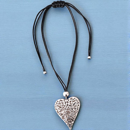 Gold Puffy Heart Pendant Necklace