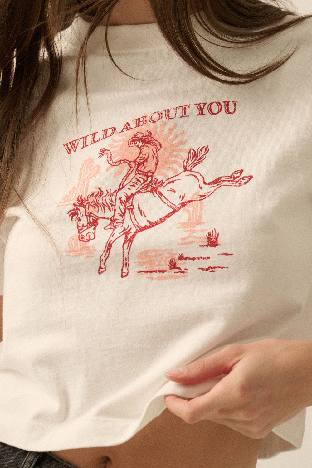 Wild About You Cowboy Cropped Western Graphic Tee