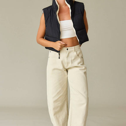 Reversible Cropped Puffer Vest
