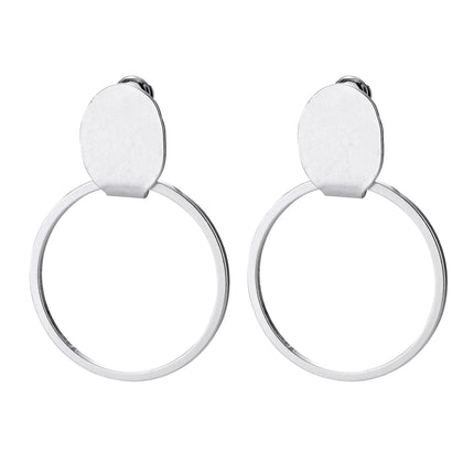 Brushed stud hoop: SILVER