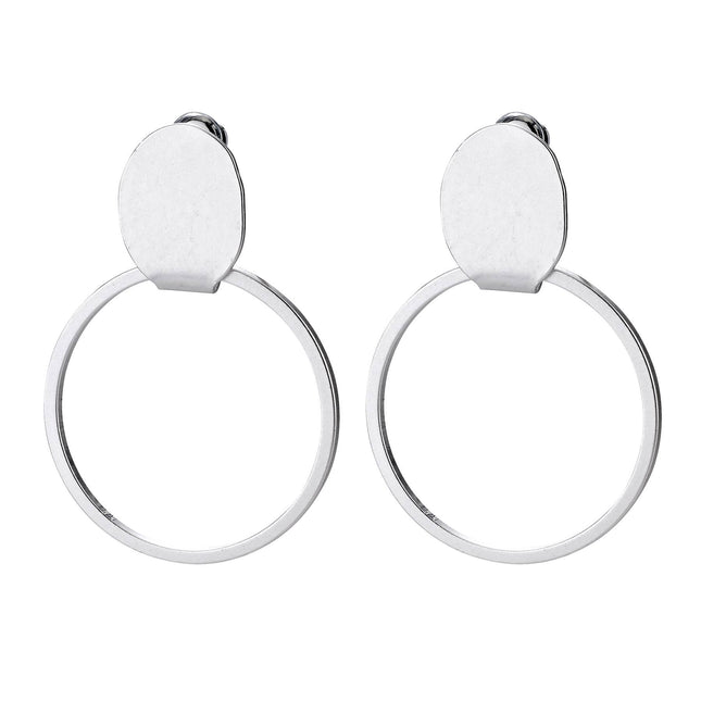 Brushed stud hoop: SILVER