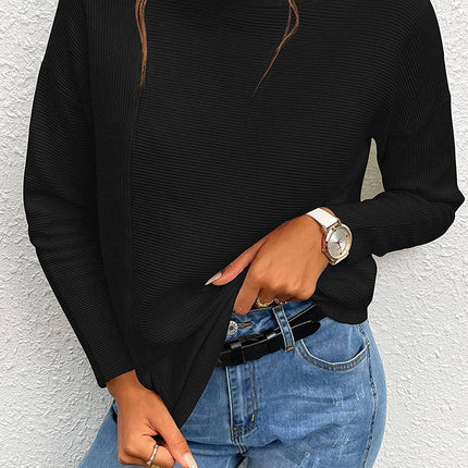 Pullover Striped Mockneck Sweater