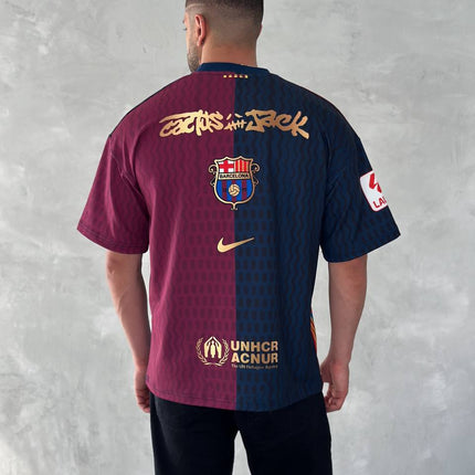 Iconic Fusion Two-Tone Athletic Tee – Oversized Streetwear with Team-Inspired Style