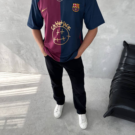 Iconic Fusion Two-Tone Athletic Tee – Oversized Streetwear with Team-Inspired Style
