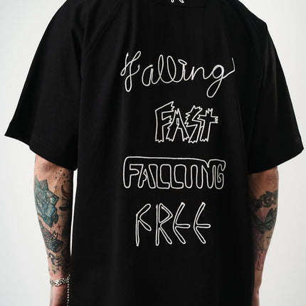 Men's Oversize 'FAST / FALLING FREE' Graphic T-Shirt - Streetwear Embroidered Tee