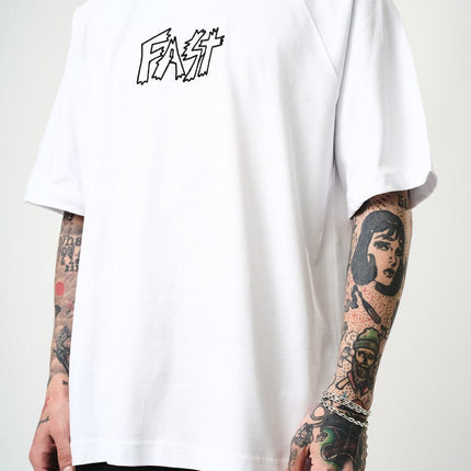Men's Oversize 'FAST / FALLING FREE' Graphic T-Shirt - Streetwear Embroidered Tee