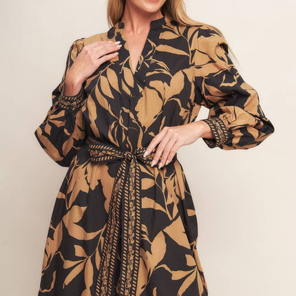 Printed Woven Midi Dress